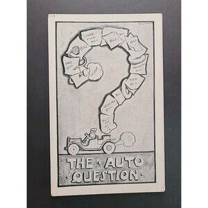 NOS Vintage The Auto Question Postcard unused Ephemera